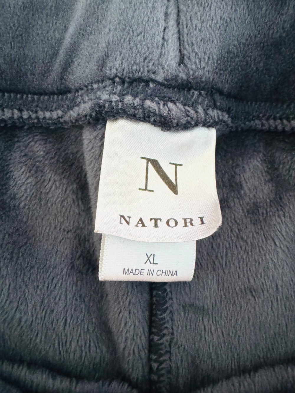 Natori Pants Womens XL Velour Charcoal Gray Pull On Soft Stretchy High Rise Cozy - Picture 4 of 6